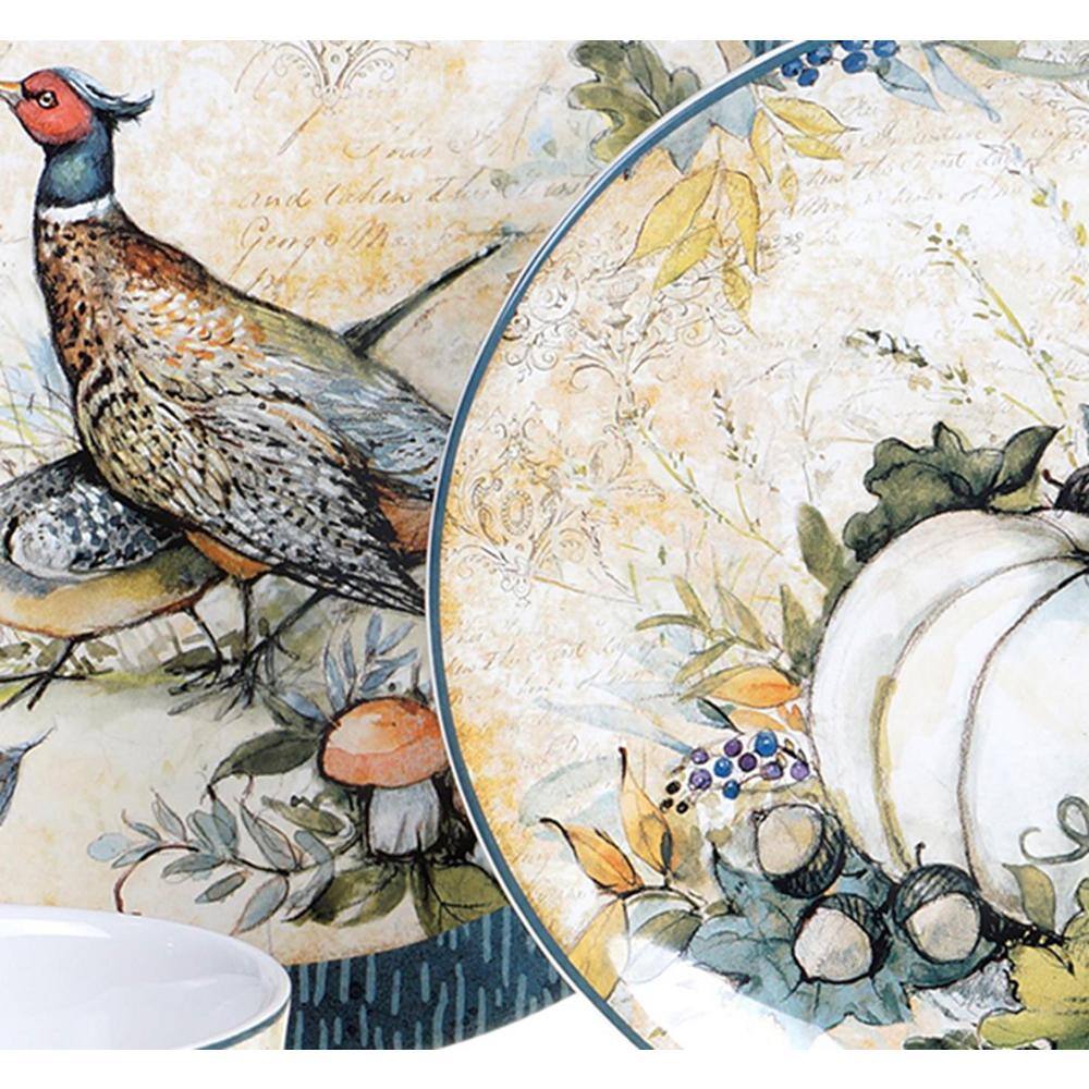 16 in. Harvest Gatherings Multicolored Earthenware Oval Platter - Hercitys