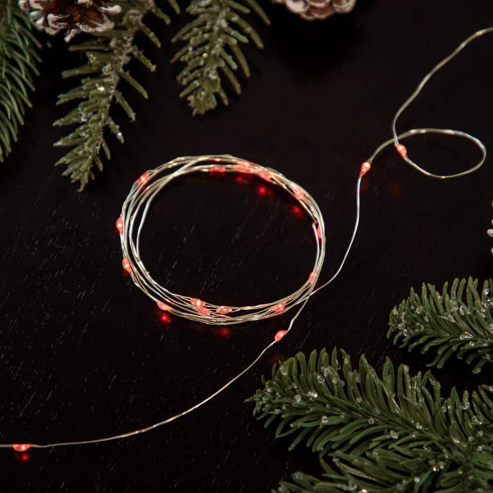 20-Count Red LED Micro Fairy Lights-6 ft. Copper Wire - Hercitys