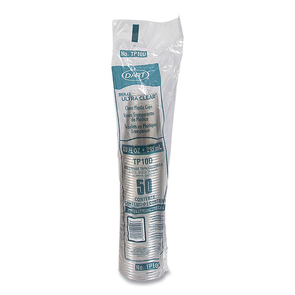 10 oz. Ultra Clear Disposable Plastic Cups, PET, Tall (50/Bag, 20-Bags/Carton) - Hercitys