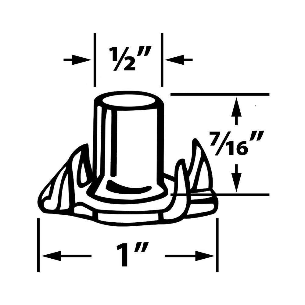 (50-Pack) Titan Nickel-White Hex Base 3/8-16 Thread x 1-1/2 in. L Stem Furniture Replacement Leveler with Insert - Hercitys
