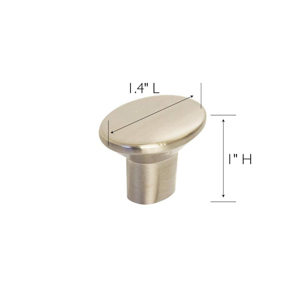 1.43 in. Mesa Brushed Nickel Cabinet Knob (10-Pack) - Hercitys