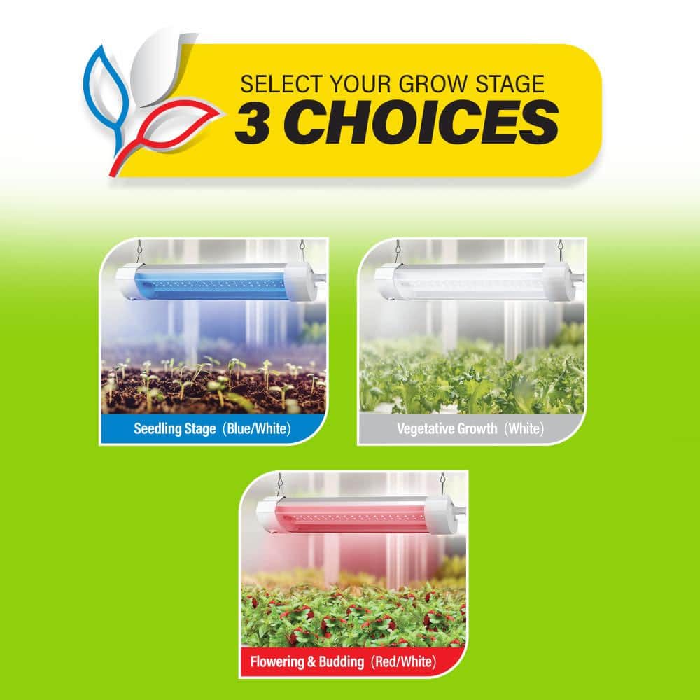 1 ft. 12-Watt White LED 3 Adjustable Spectrum w/Remote Control Linkable Plant Grow Light Fixture White Adjustable Light - Hercitys