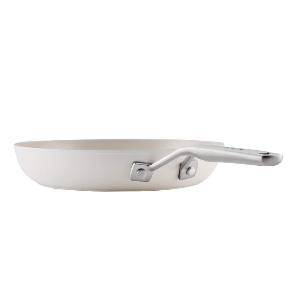 10 in. Hard-Anodized Aluminum Ceramic Nonstick Induction Skillet Porcelain White - Hercitys