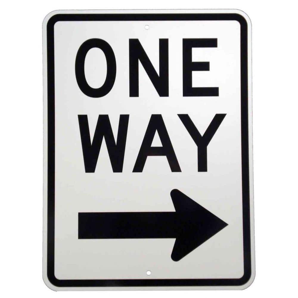 24 in. x 18 in. Aluminum One Way Sign - Hercitys