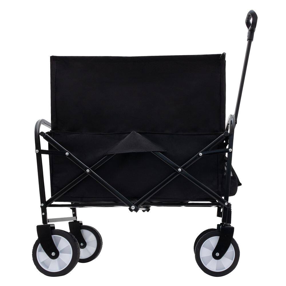 3.6 cu. ft. Fabric Bin Garden Cart, Heavy Duty Extention Collapsible Foldable Utility Wagon Grocery Cart, Black - Hercitys