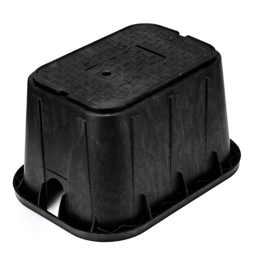 14 in. X 19 in. Rect. Std. Series Meter Box & Overlapping Cover, Black Box, Black Cover with Reader Door, Water Meter - Hercitys