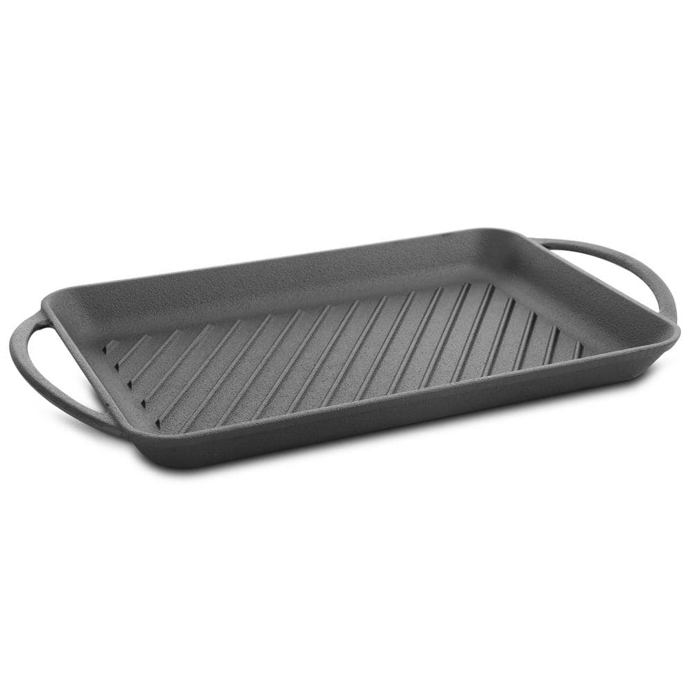 12.5 in. x 8.3 in. Black Pre-Seasoned Cast Iron Griddle - Hercitys