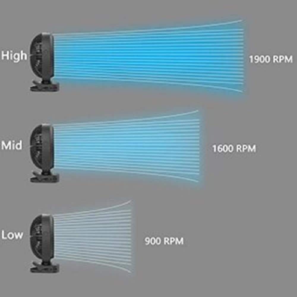 10000mAh Battery Operated 8 in. 3 Fan Speeds Personal Misting Fan in Black Detachable Battery 2 Mist Modes w/200ml Tank - Hercitys