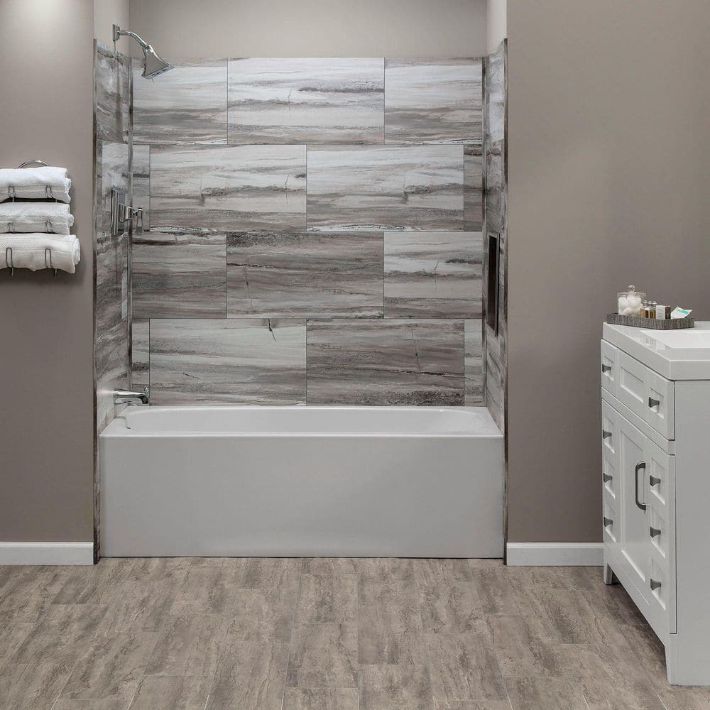 25.6 in. L x 14.8 in. W Louvre Granite No Grout Vinyl Wall Tile (21 sq. ft./case) - Hercitys