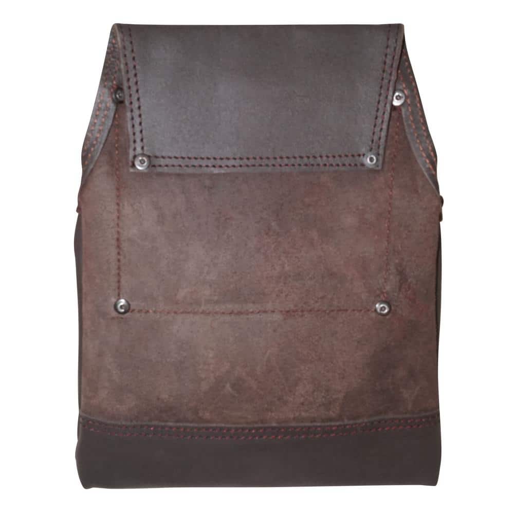 5-Pocket Oil Tanned Leather Nail and Tool Pouch in Dark Brown - Hercitys