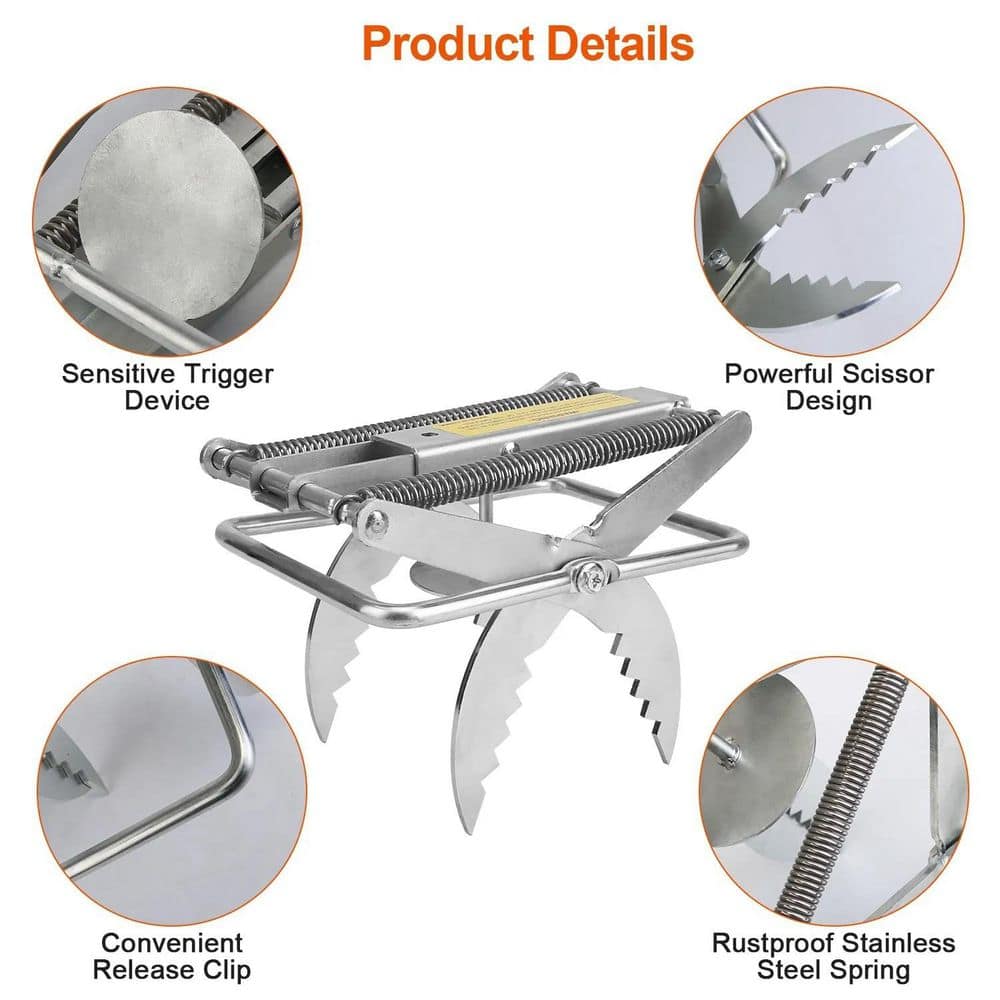 2-Piece Easy Install Mole Trap Outdoor Reusable Scissor Control Mouse Trap - Hercitys