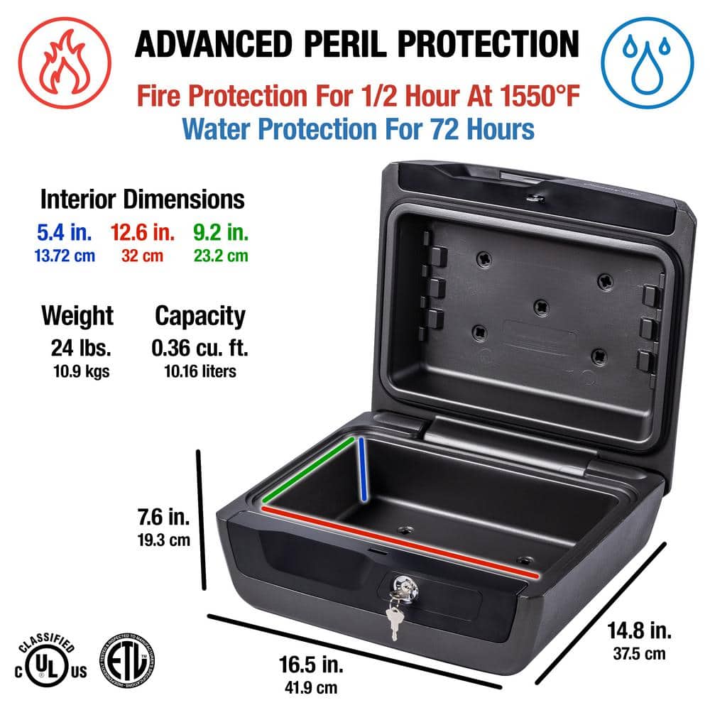 0.36 cu. ft. Fireproof & Waterproof Safe Box - Hercitys