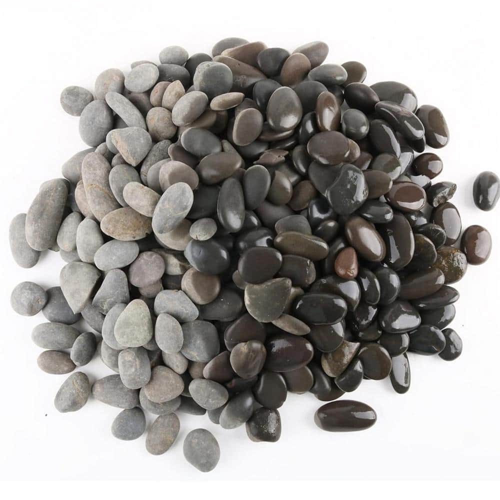 0.20 cu. ft. 1 in. Natural River Rocks Mexican Beach Pebbles for Garden Landscape Stone Paving Stone Grey - Hercitys