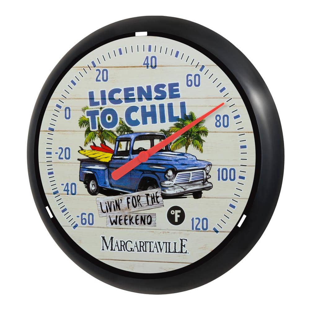 13.25 in. “License To Chill” Margaritaville Analog Dial Thermometer - Hercitys
