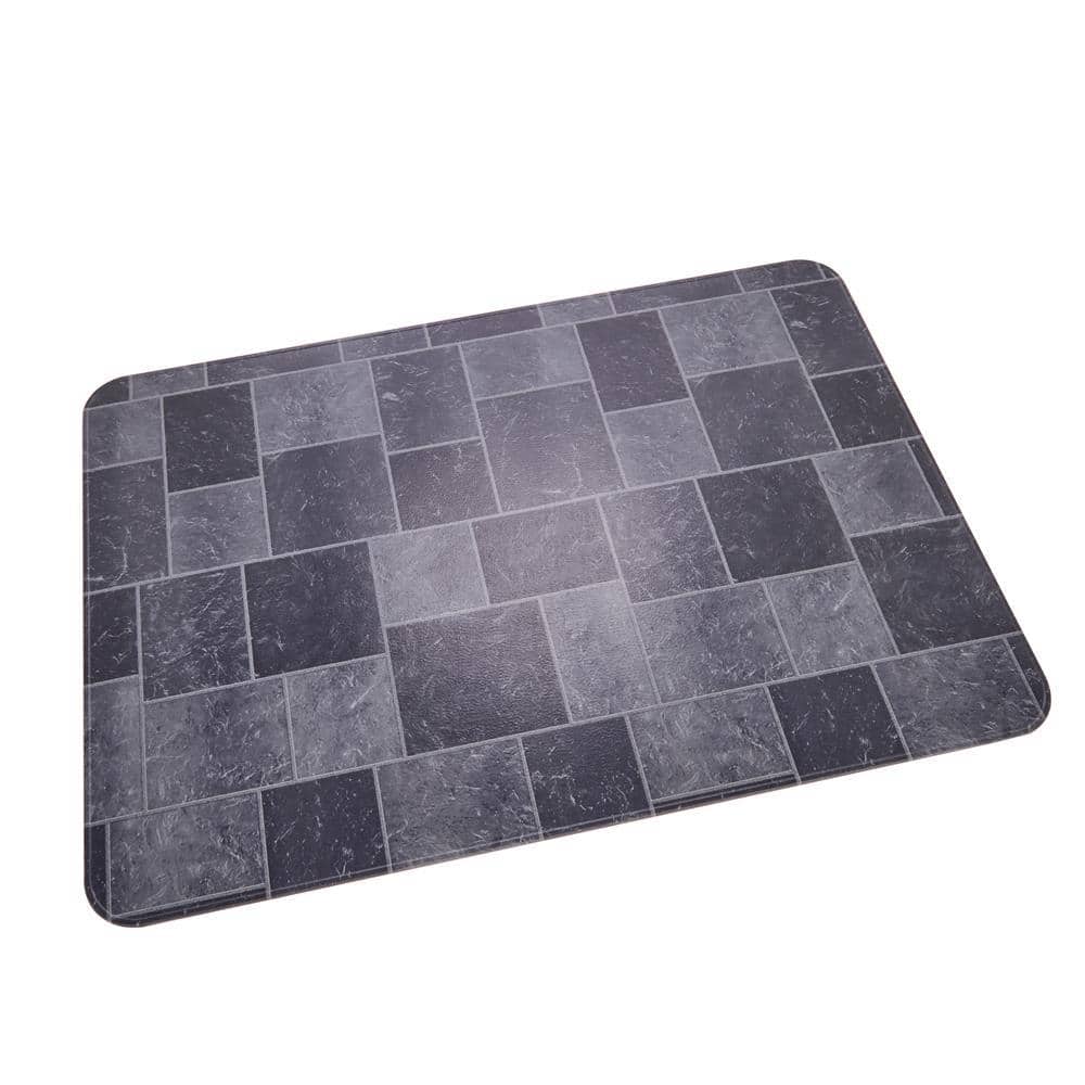 36 in. x 52 in. Shelter Type Gray Slate Tile Stove Board - Hercitys