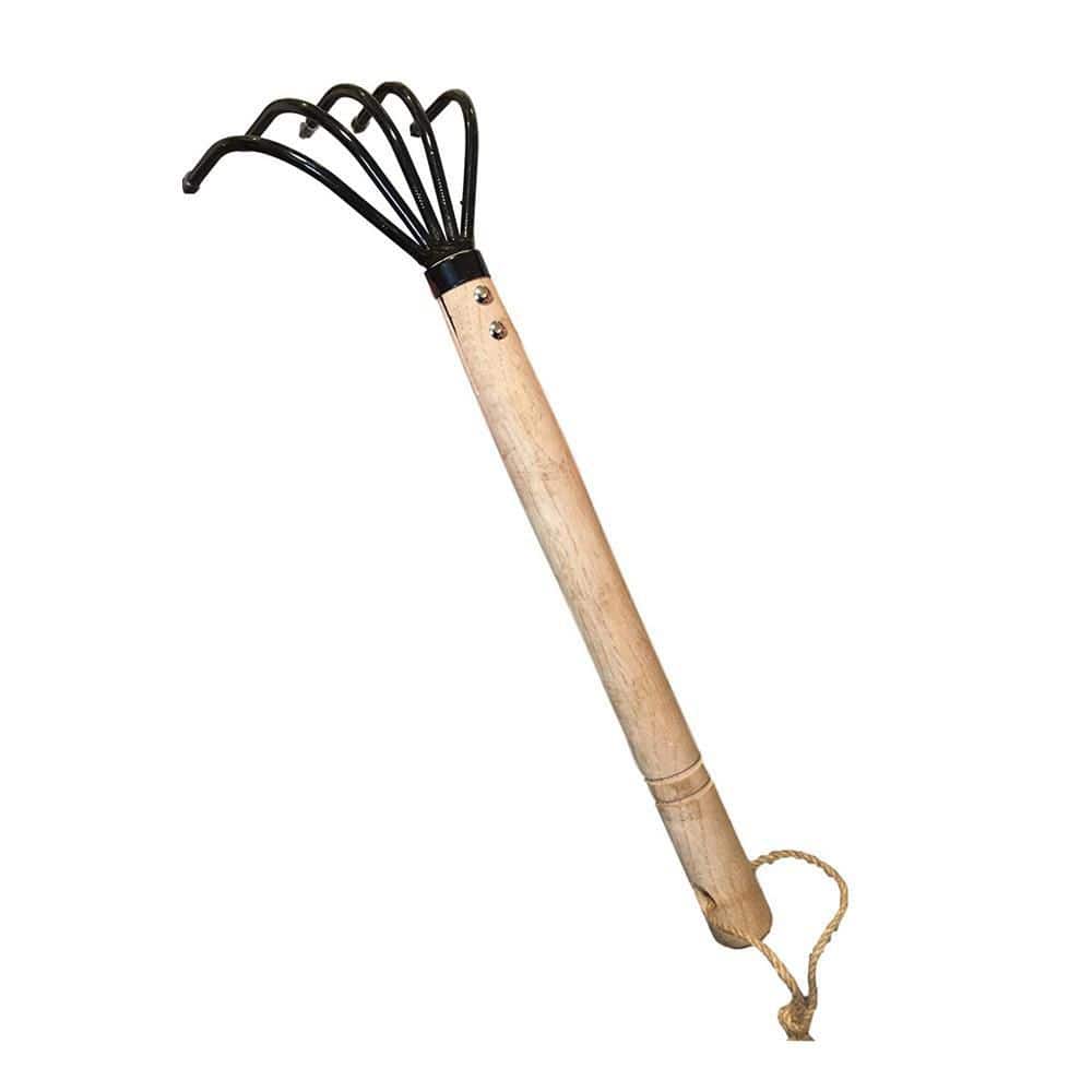15 in. 5-Tine Rust Resistant Hand Rake Hand Cultivator with Claw Soil Tiller - Hercitys