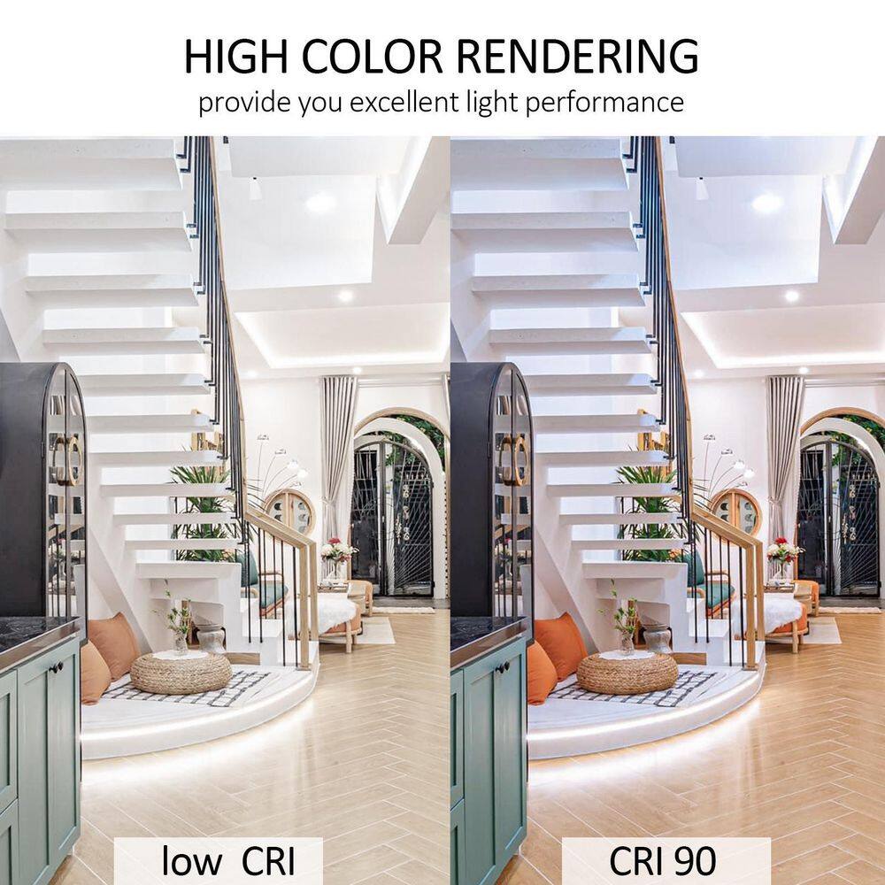 12-Pack 7.5 in. 90 CRI 3000K Warm White Dimmable Integrated LED Flush Mount Ceiling Light Disk Light - Hercitys