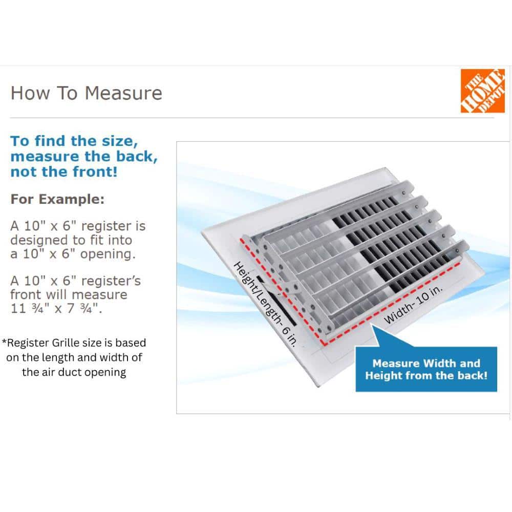10 in. x 6 in. Plastic Ceiling Register 3-Way - Hercitys