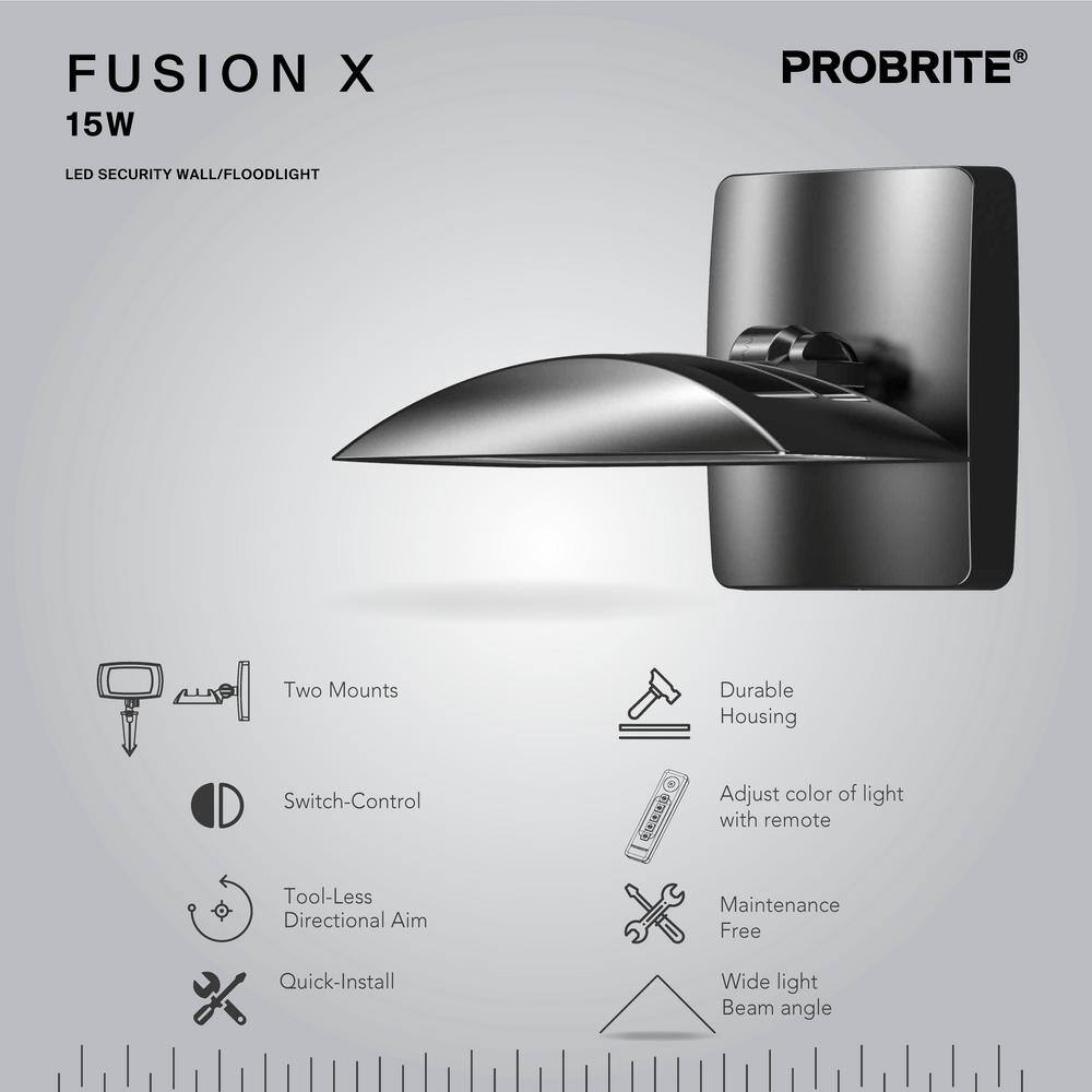 50W Equivalent Integrated LED Wall/Flood Light, 1500 Lumens, 5 CCT Selectable - Hercitys