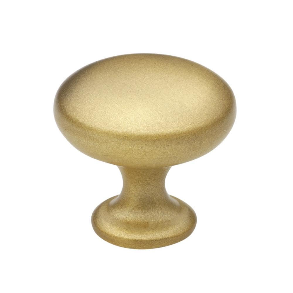 1-1/8 in. Dia Satin Gold Classic Round Cabinet Knobs (10-Pack) - Hercitys