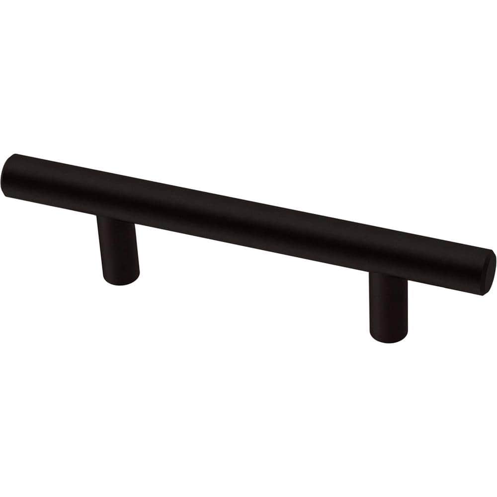 10-Pack Solid Bar 3 in. (76 mm) Modern Matte Black Cabinet Drawer Bar Pulls - Hercitys