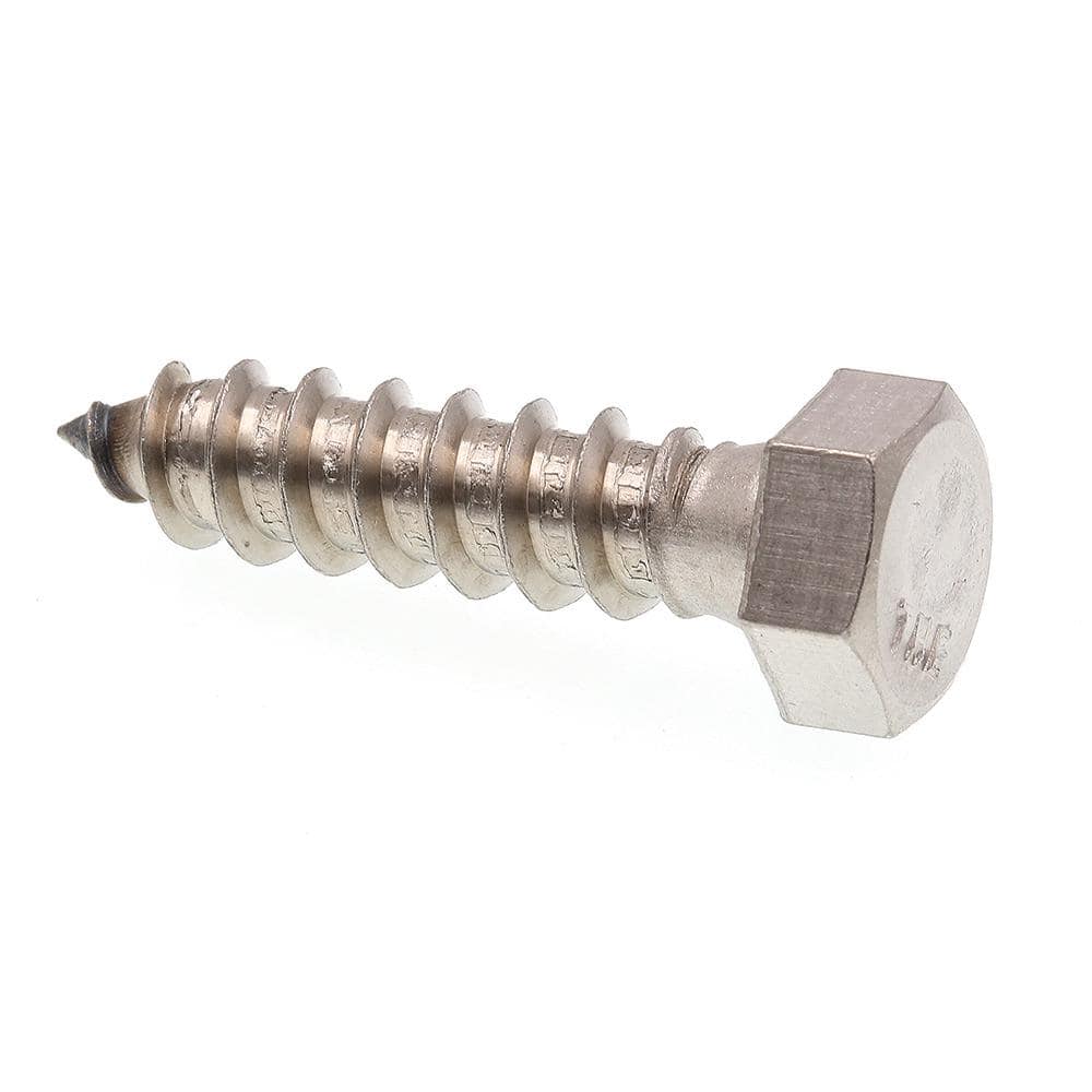 3/8 in. x 1-1/2 in. Grade 18-8 Stainless Steel Hex Lag Screws (25-Pack) - Hercitys