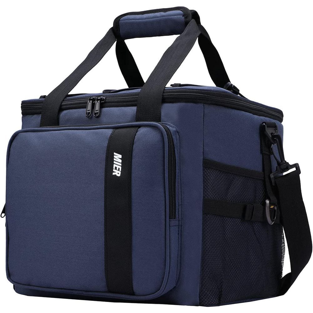 25 qt. 40-Can Leakproof Insulated Soft-Side Cooler Bag with Bottle Opener for Travel Picnic Camping Blue - Hercitys