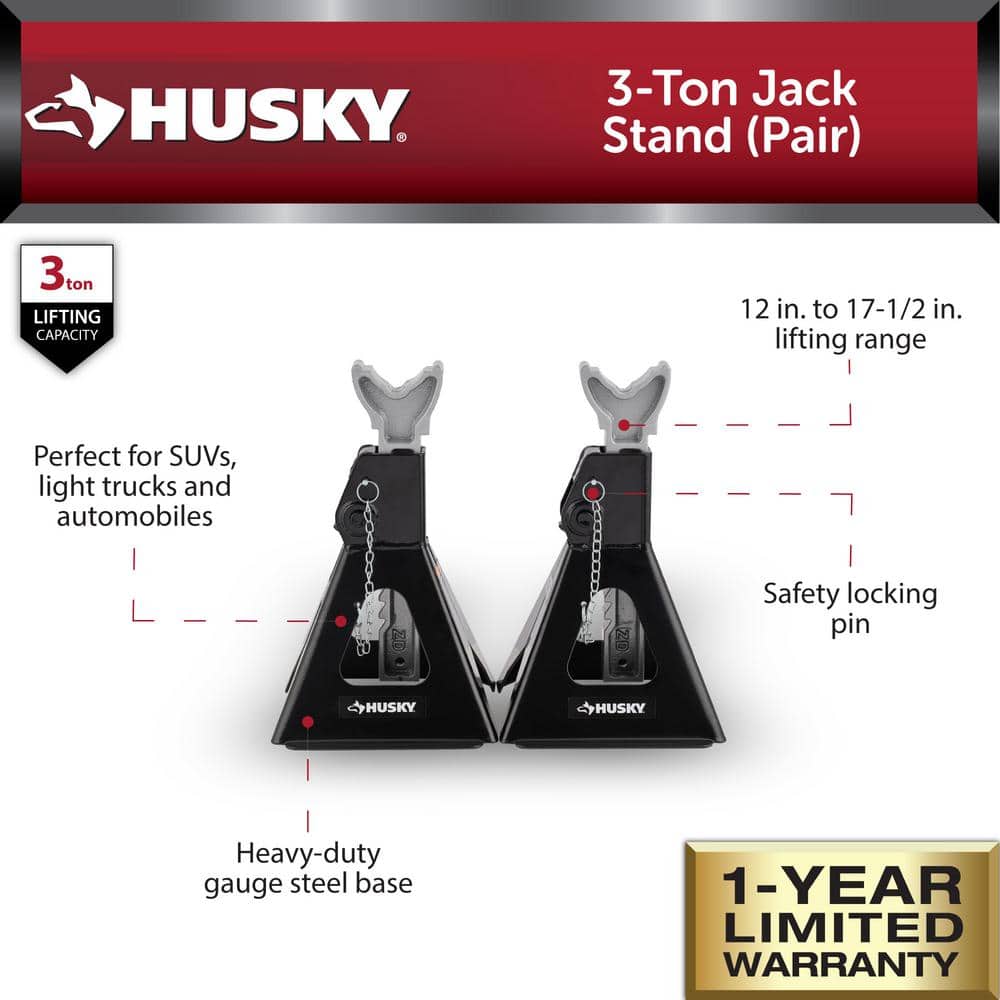 3-Ton Car Jack Stands - Hercitys