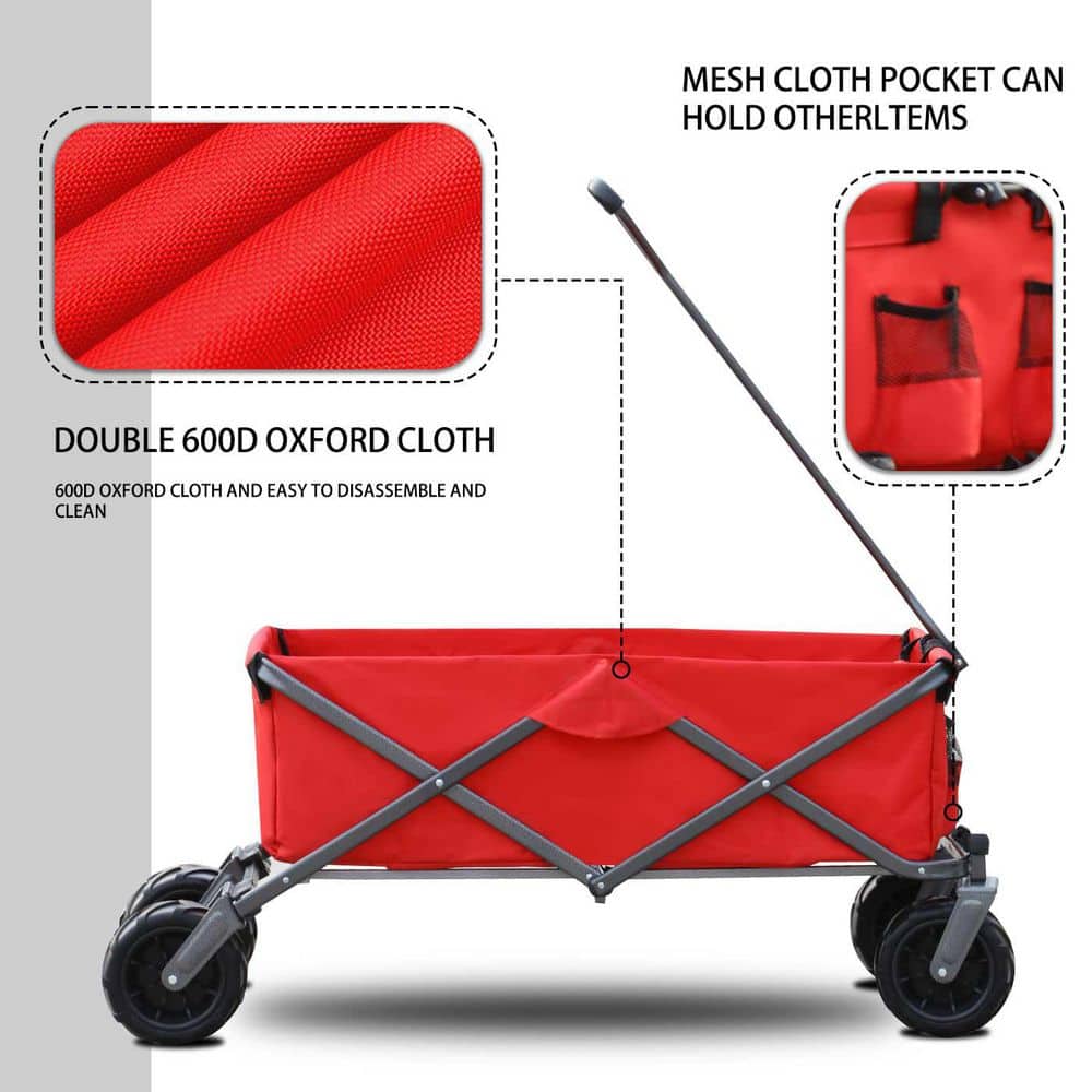 3.64 cu. ft. Garden Cart with Steel Frame and 600D Oxford Fabric, for Outdoor/Sports/Camping - Hercitys