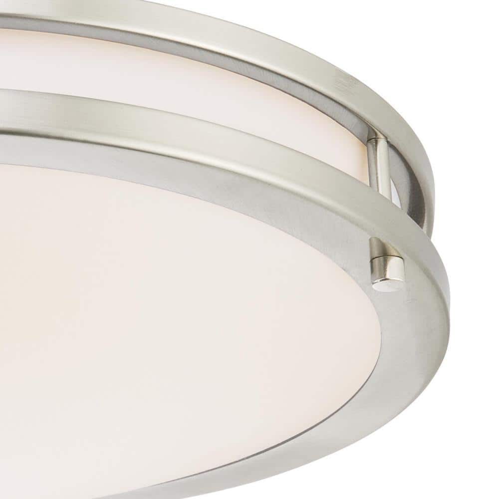 100-Watt Brushed Nickel Integrated Dimmable LED Flush Mount - Hercitys