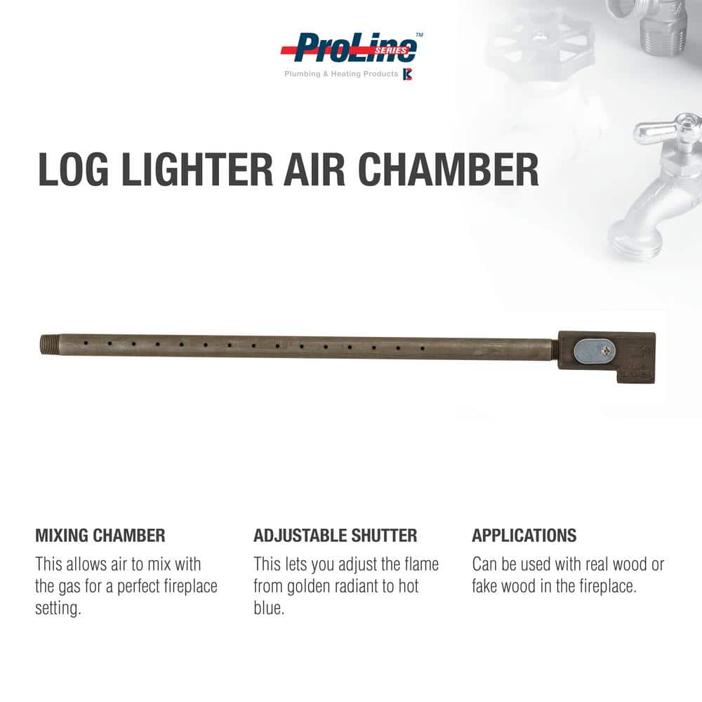 1/2 in. x 18 in. Log Lighter Mixing Chamber Angle Style - Hercitys