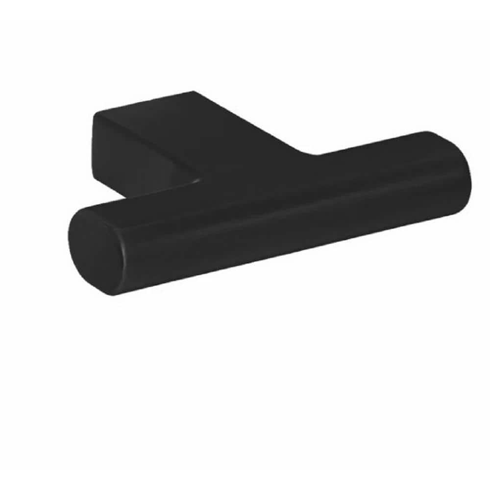 10-Pack Vail 2 in. (51 mm) Modern Matte Black T-Shaped Cabinet Knob - Hercitys