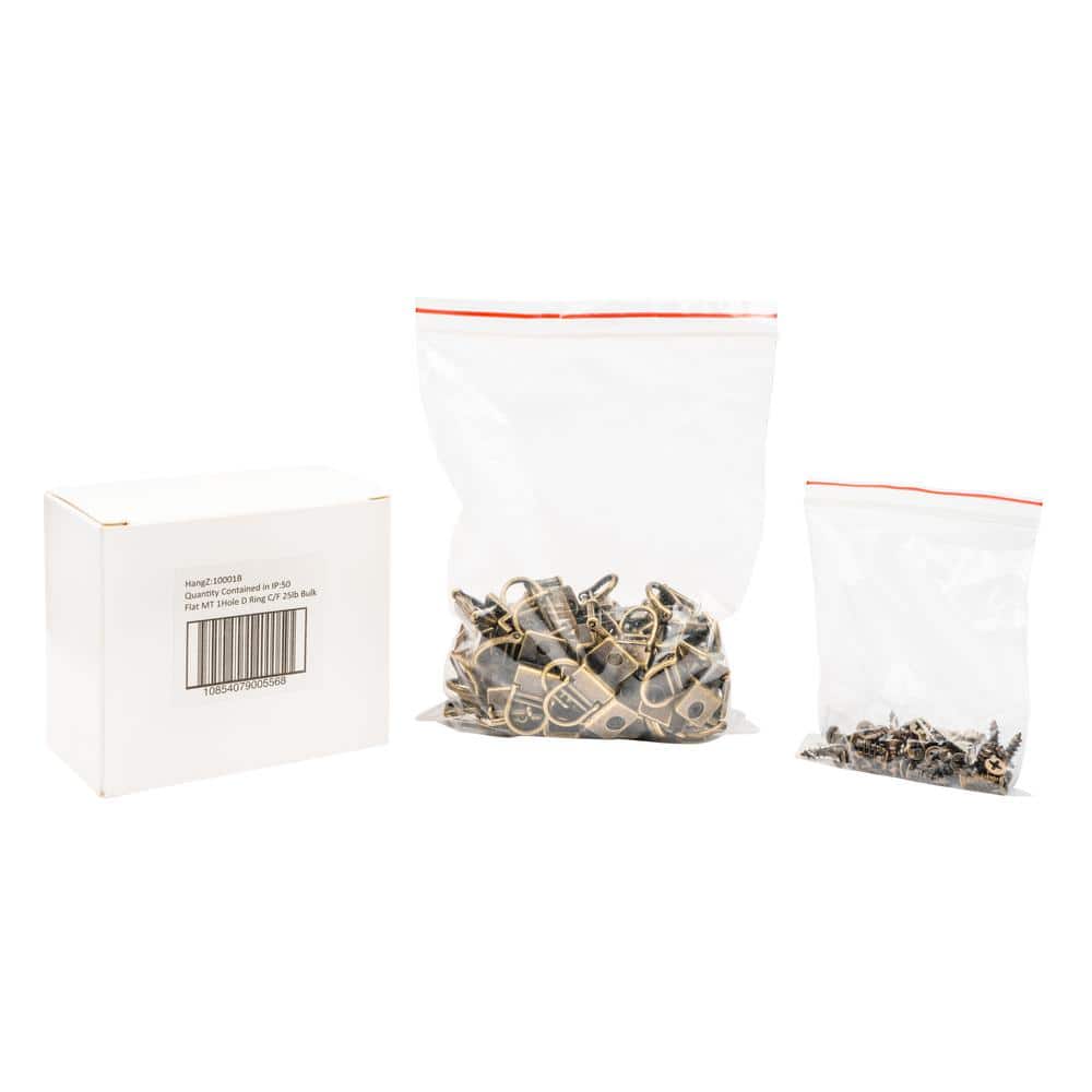 25 lb. Canvas Wire 1 Hole D Ring (50-Pack) - Hercitys