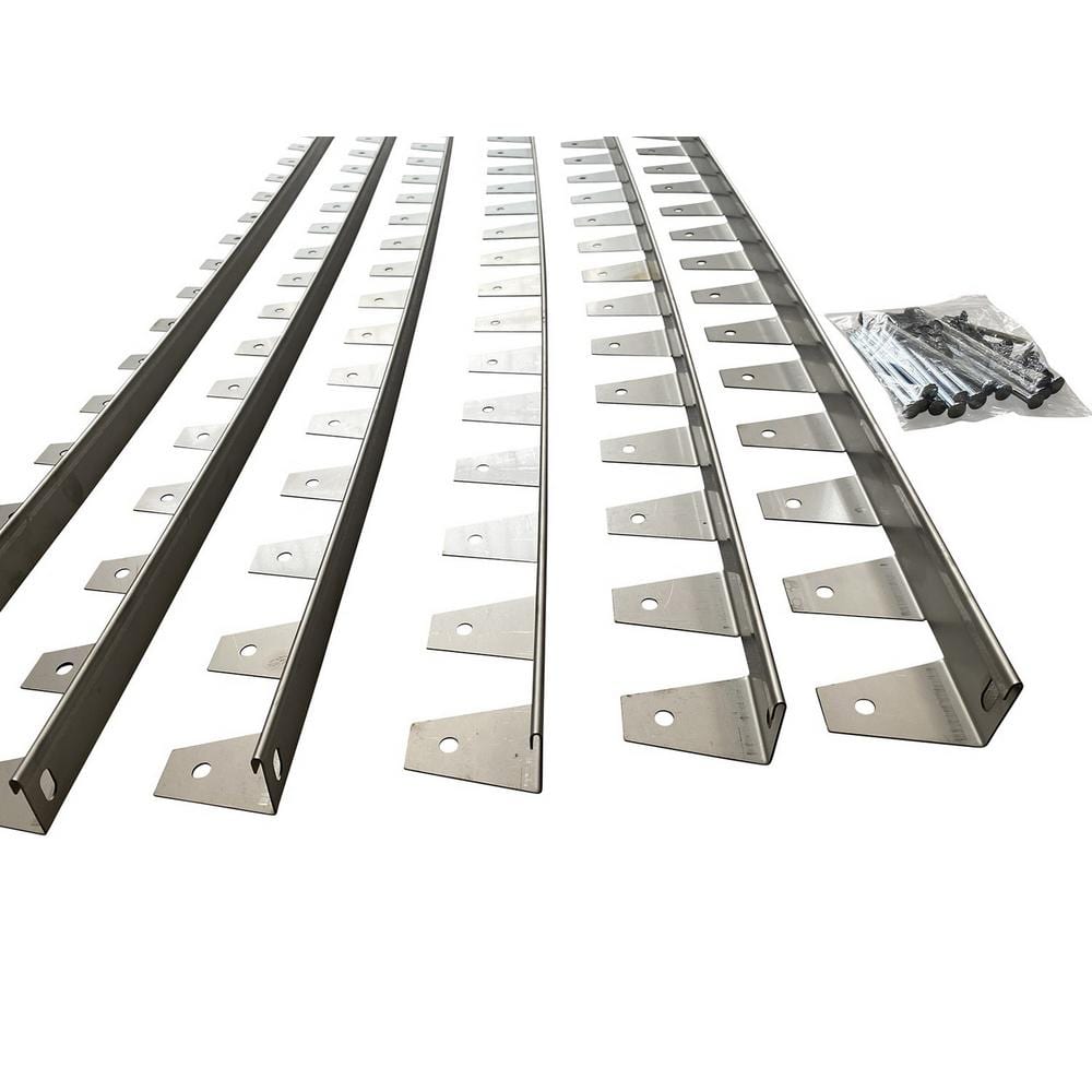 40 in. L x 2 in. W x 2.0 in. H Stainless Steel Garden Edging (Set of 6-Piece) - Hercitys