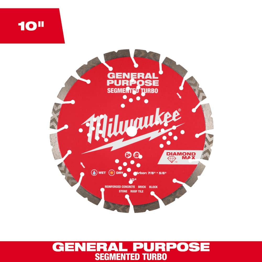 10 in. DIAMOND MAX General Purpose Segmented Turbo Diamond Blade - Hercitys