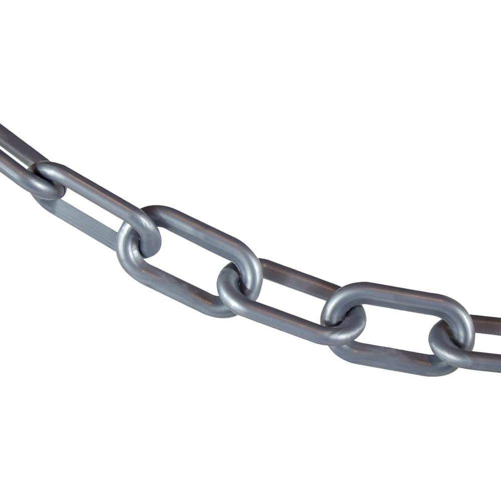 2 in. (#8, 51 mm) x 10 ft. Plastic Safety Chain in Silver - Hercitys