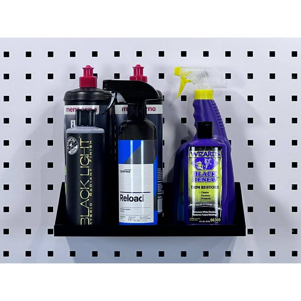 12 in. W x 6 in. D Black Epoxy Powder Coated Steel Garage Wall Shelf - Hercitys