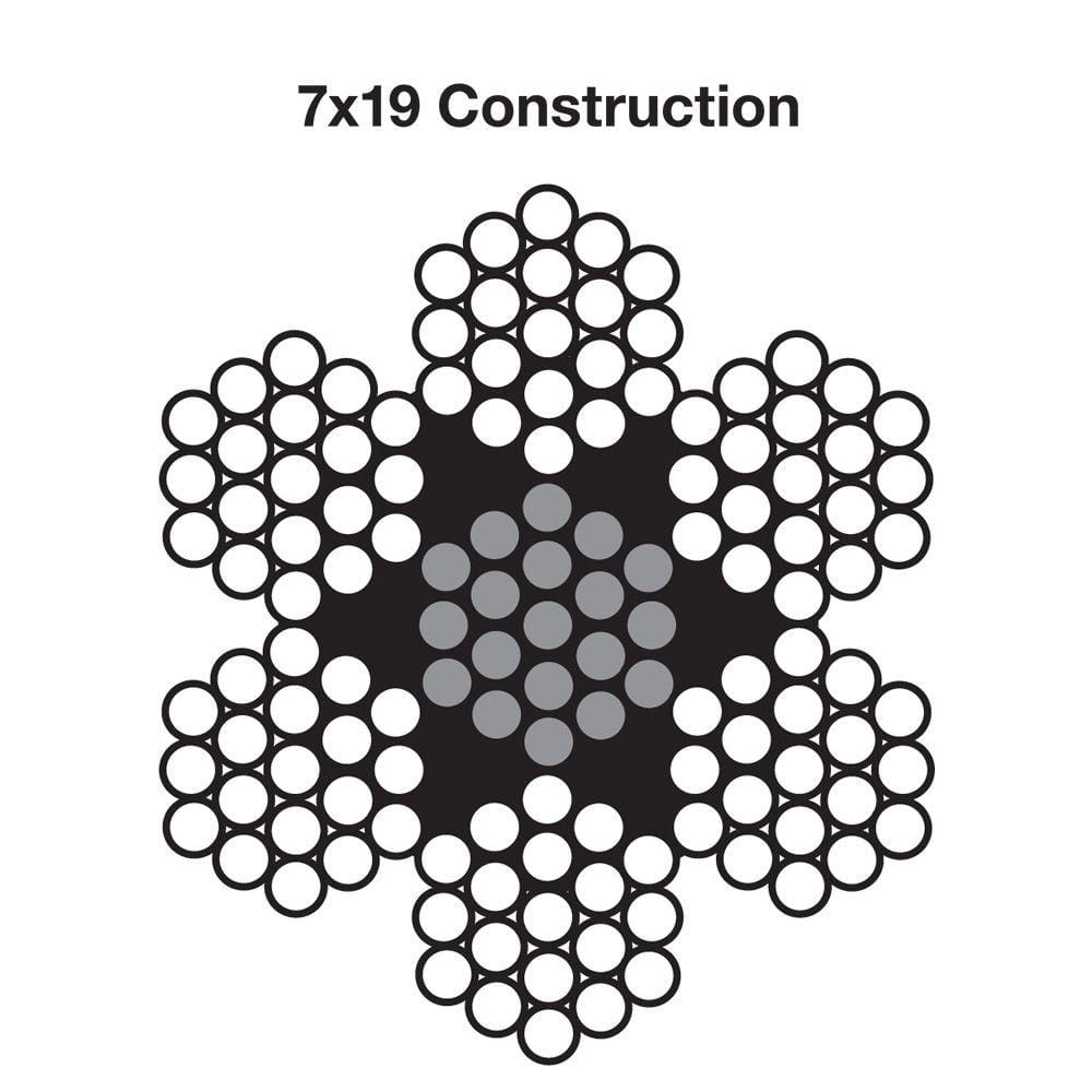 1/4 in. x 200 ft. Galvanized Vinyl Coated Steel Wire Rope - Hercitys