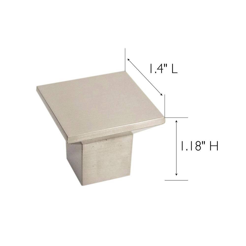 1.44 in. Cubist Brushed Nickel Cabinet Knob (10-Pack) - Hercitys