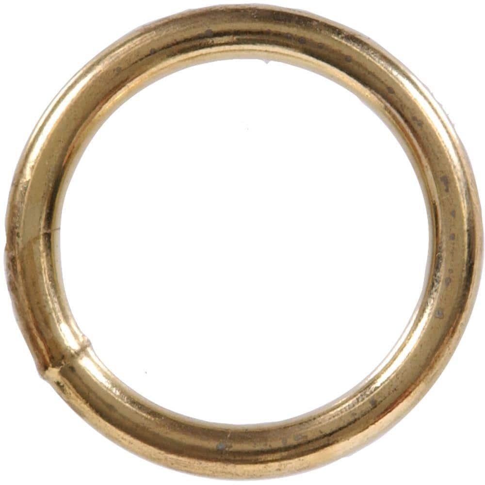 0.243 in. Wire x 1-1/2 in. Inside Diameter Brass-Plated Welded Ring (25-Pack) - Hercitys