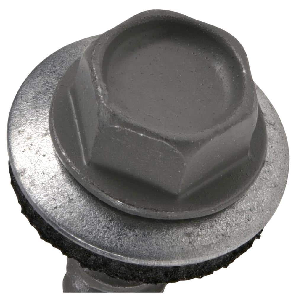 10-Pack #12 x 1 in. Flange Hex Head Hex Drive Self-Drilling Screw with Neoprene Washer (10 lb / 800-Piece) - Hercitys