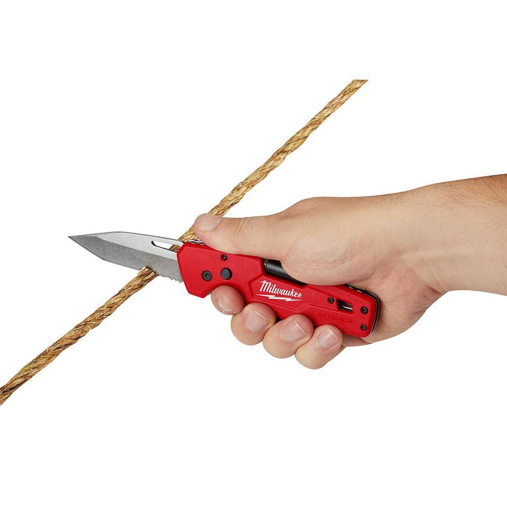 10 in. Jobsite Tool Backpack with Fastback 5-in-1 Folding Knife with 3 in. Blade (2-Piece) - Hercitys