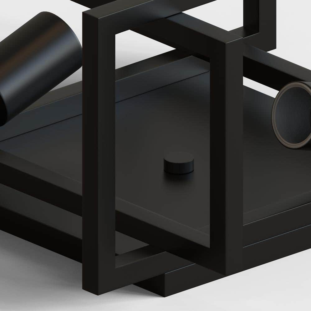 11.5 in. 2-Light Matte Black Square Frame Flush Mount Ceiling Light Fixture, Hallway Light Fixtures Ceiling - Hercitys