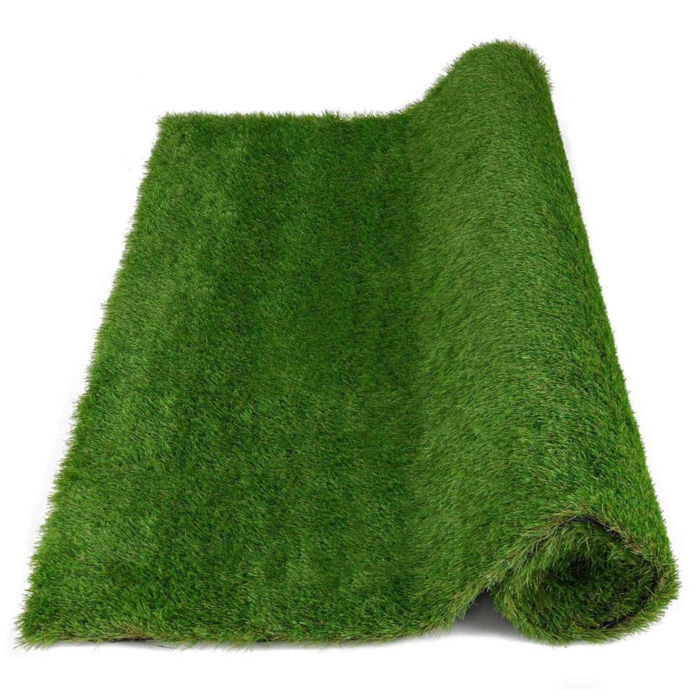 4 ft. x 6 ft. Green Artificial Grass Turf with Drainage Holes Nonslip Bottom 60 OZ Heavy - Hercitys