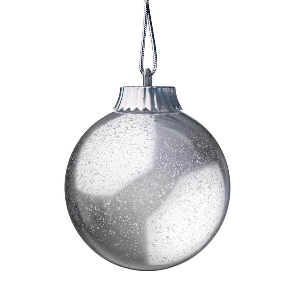 5 in. Silver LED Outdoor Hanging Globe Ornament - Hercitys