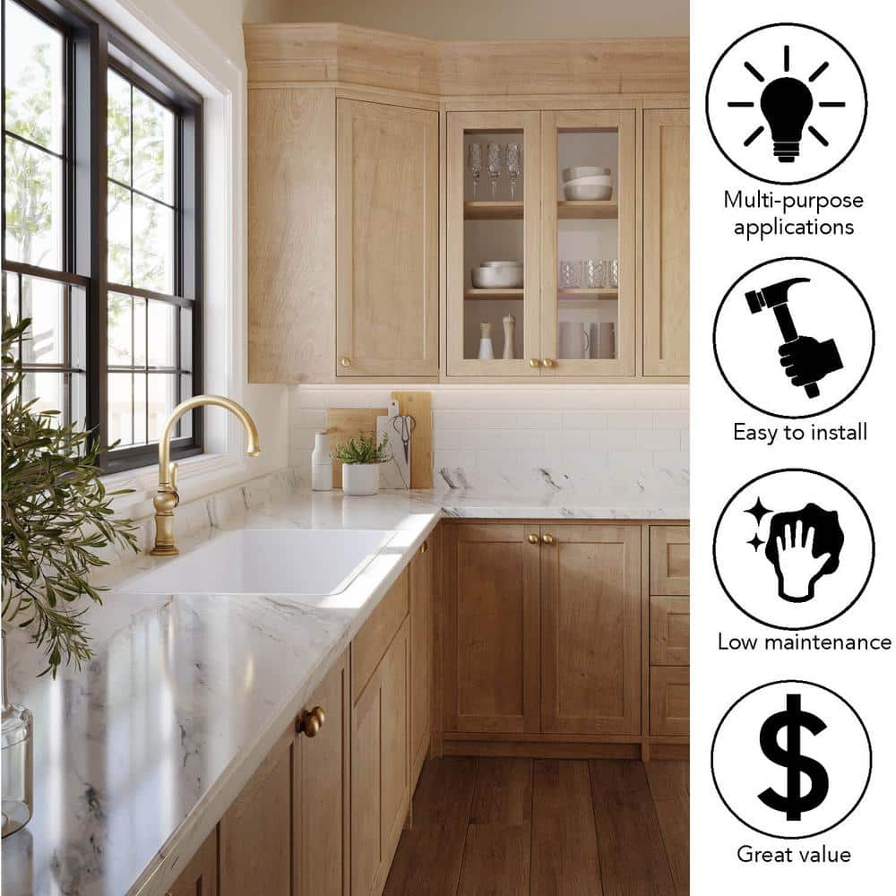 10 ft. Straight Laminate Countertop in Textured Calcutta Marble with Eased Edge and Integrated Backsplash - Hercitys