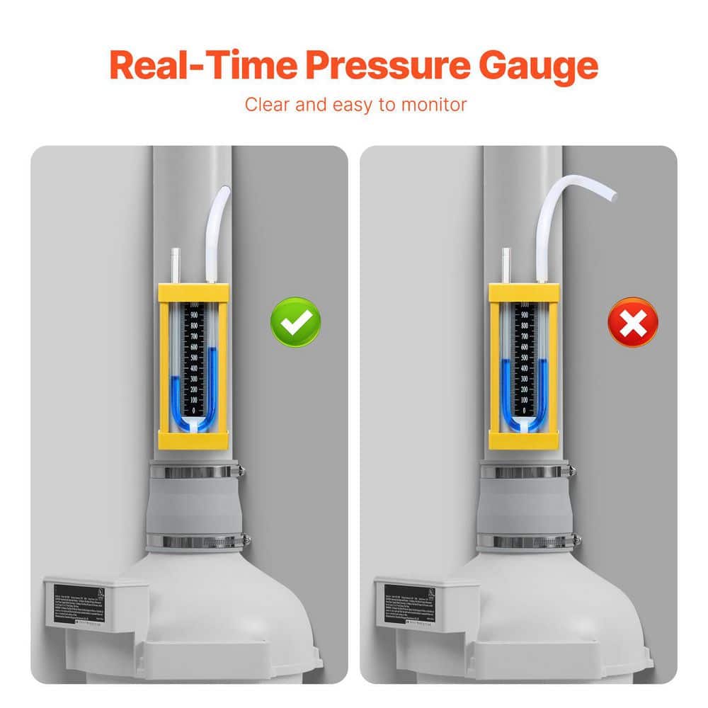 4 to 3.5 in. Radon Fan Installation Kit, Quiet 260 CFM Radon Mitigation Fan System Kit, Waterproof Inline Duct Fan - Hercitys