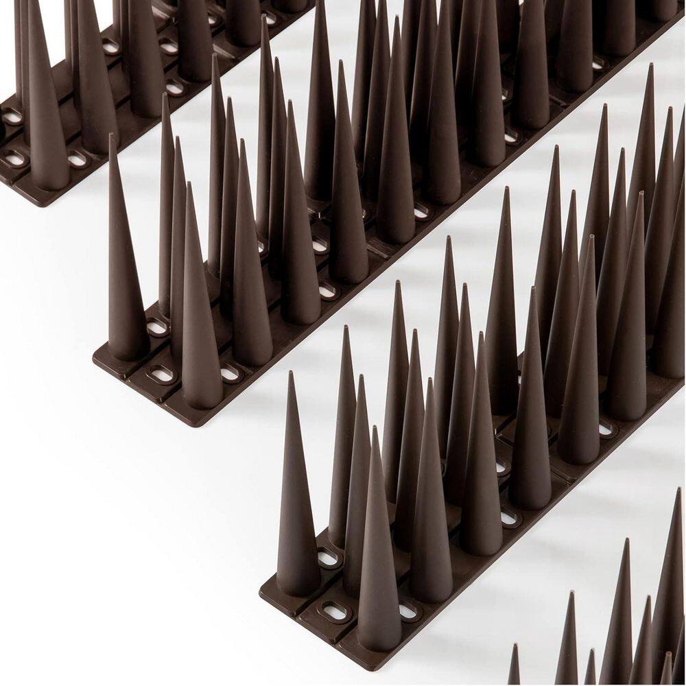 4 in. x 8 ft. Bird Spikes for Outdoor Use Brown - Hercitys