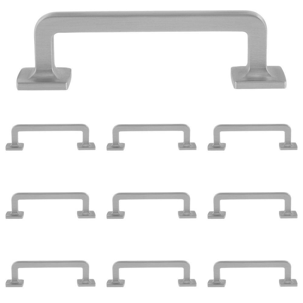 10-Pack Boise 3-1/2 in. (89 mm) Center-to-Center Traditional Satin Nickel Bar Drawer Pull - Hercitys