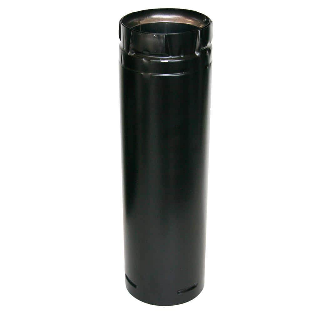 4 in. x 12 in. BLACK PELLET VENT Chimney Pipe - Hercitys